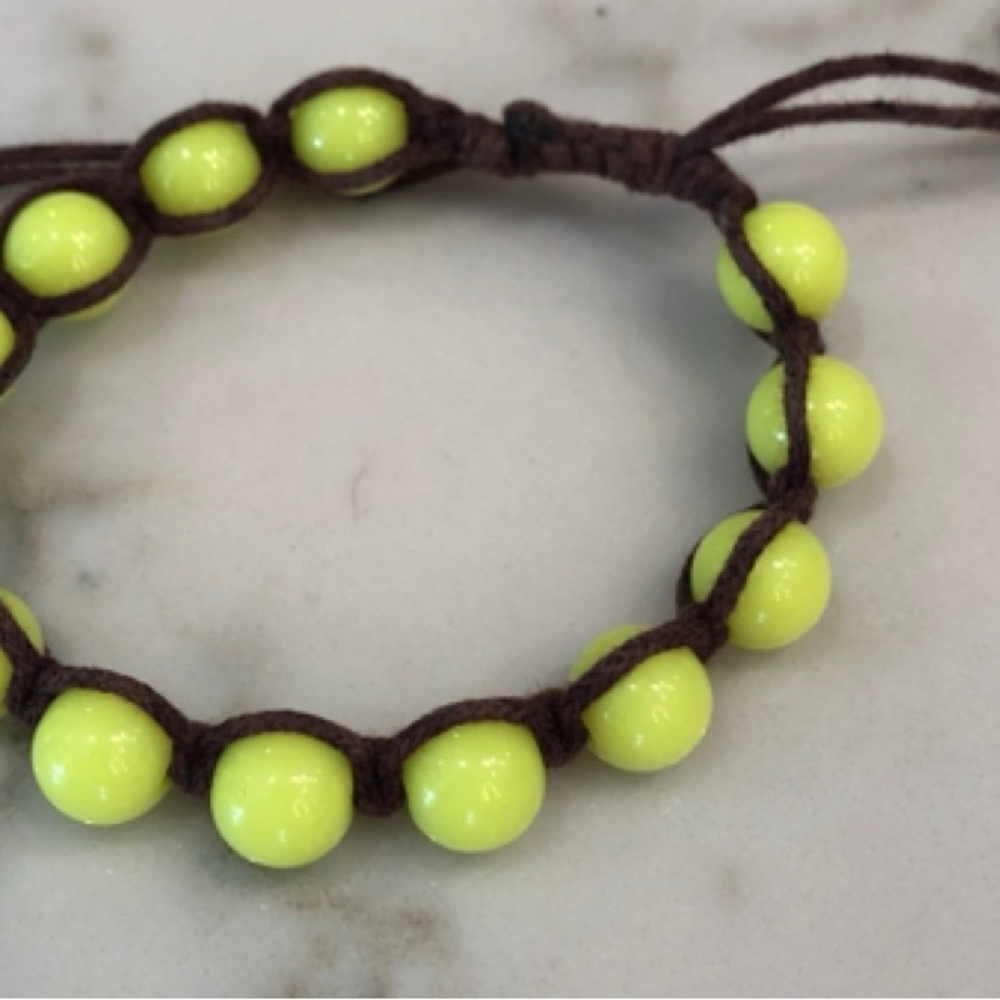 ❤️🔥Boutique - Neon Yellow Beaded Adjustable Bracelet - OS